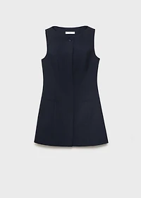 Pinstripe dress with hidden buttons