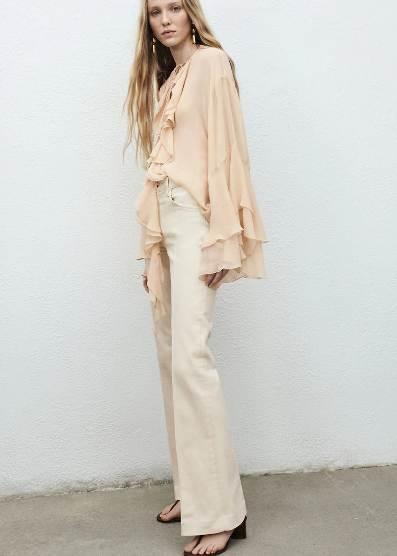 Mid-rise flared jeans