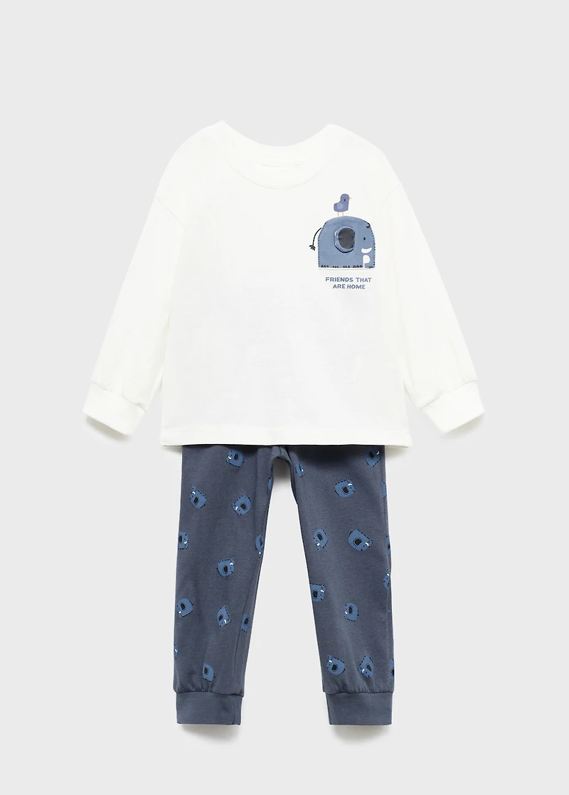 Long animal-print pajamas