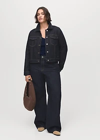 V-neck ribbed knit sweater