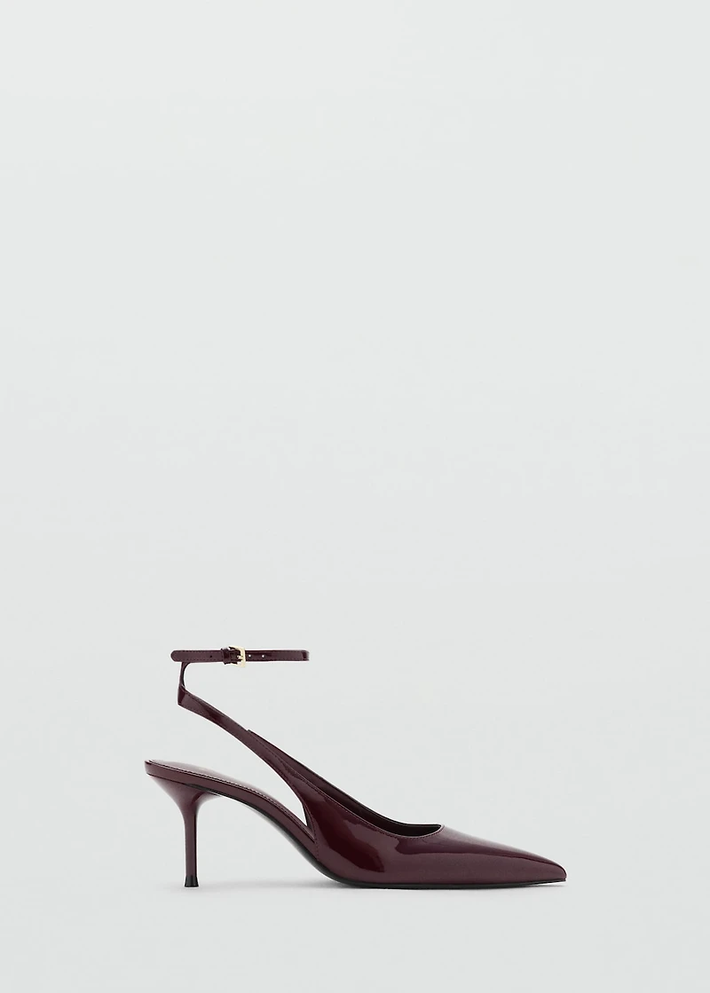 Patent heeled shoes