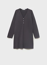 Cotton nightdress with button detail