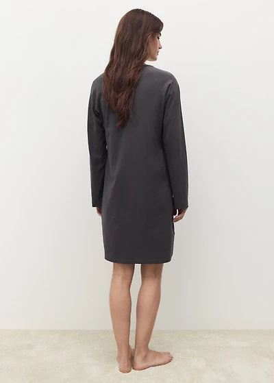 Cotton nightdress with button detail