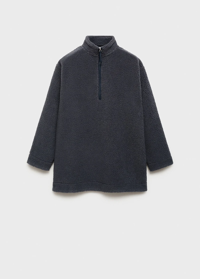 Fleece sweatshirt with zip