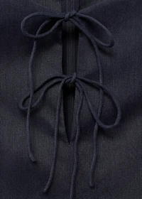Denim-effect dress with bows