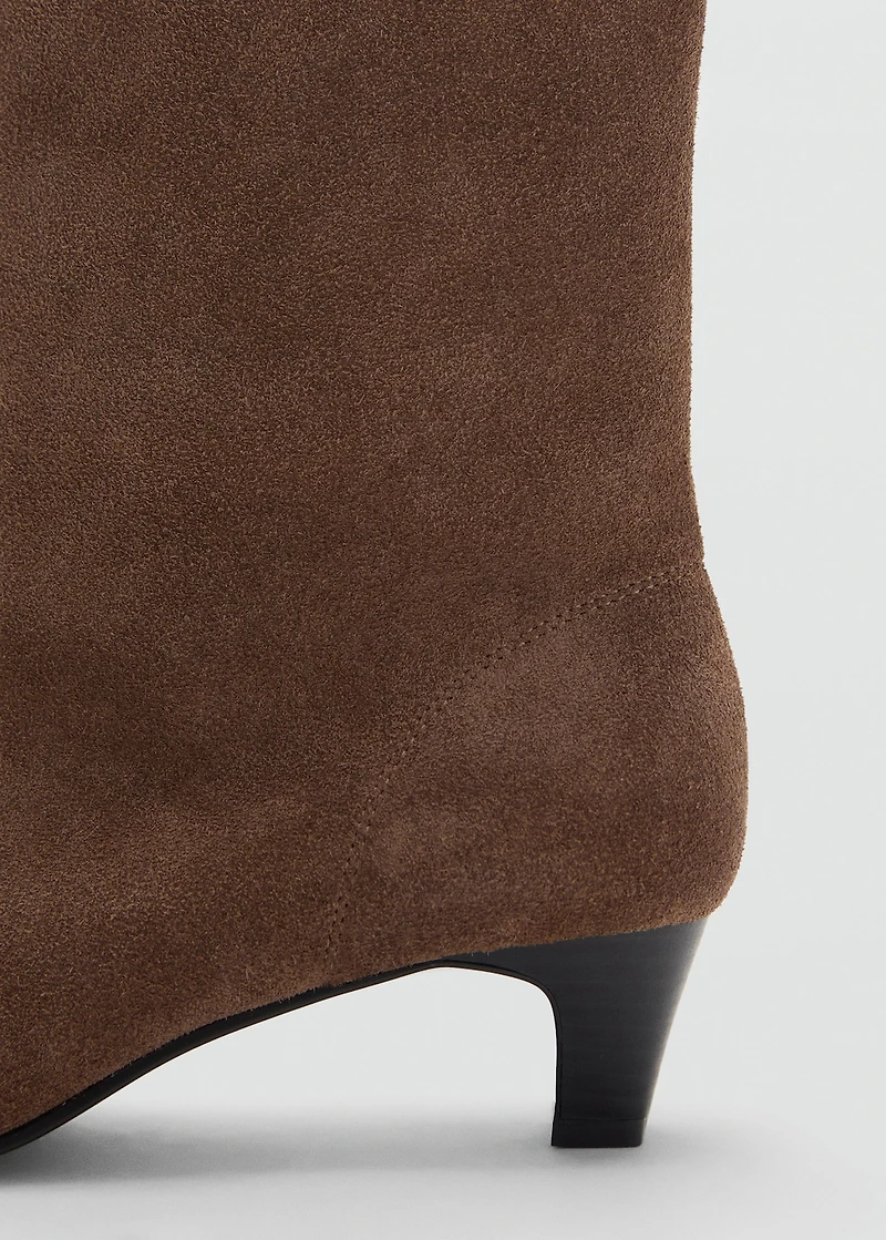 Suede leather ankle boots