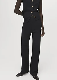 Knitted pants with elastic waistband