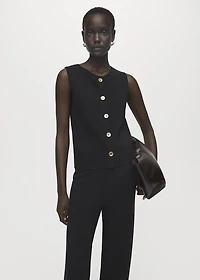 Knitted pants with elastic waistband