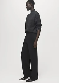 Knitted pants with elastic waistband