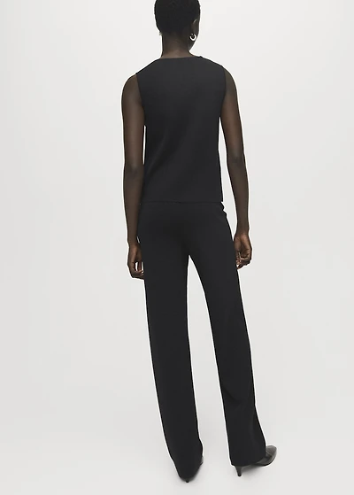 Knitted pants with elastic waistband