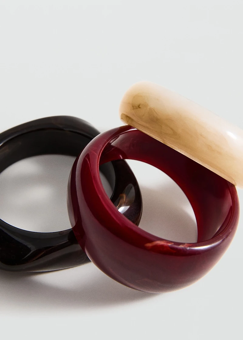 Set of 3 combined volume maxi bracelets