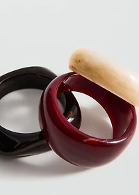 Set of 3 combined volume maxi bracelets