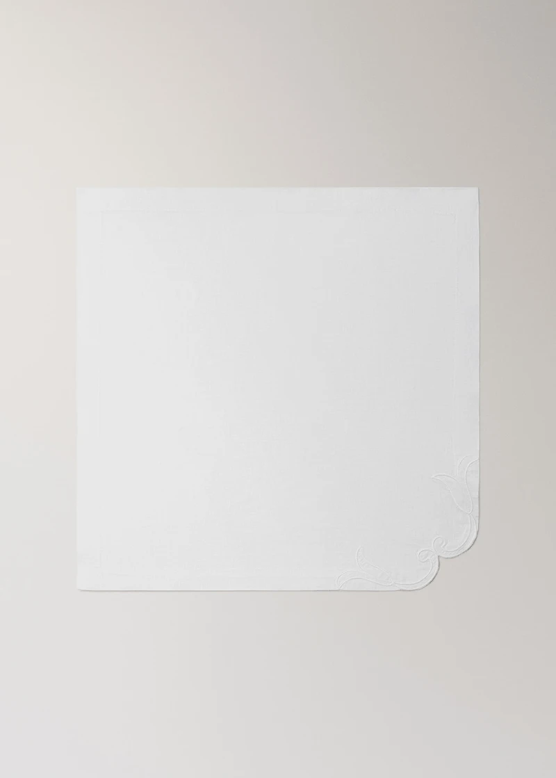 Hand-embroidered linen napkins