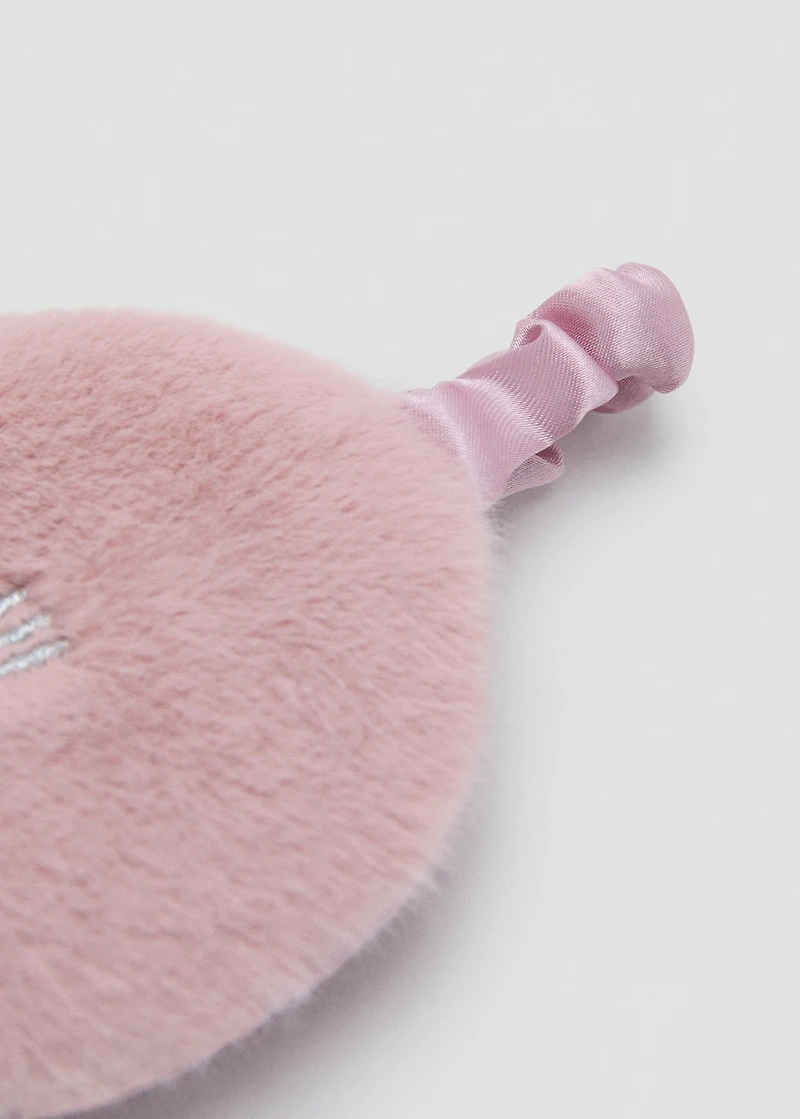 Animal-print fur-effect eye mask