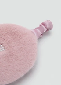 Animal-print fur-effect eye mask