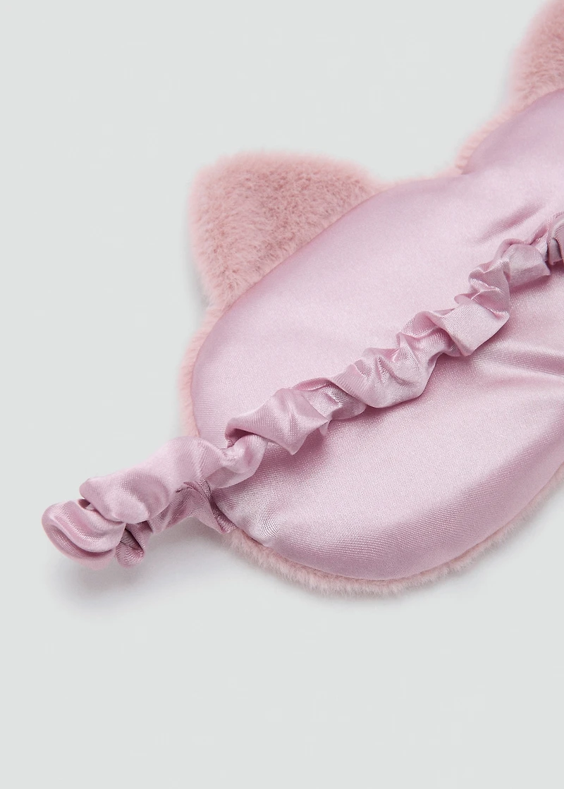 Animal-print fur-effect eye mask