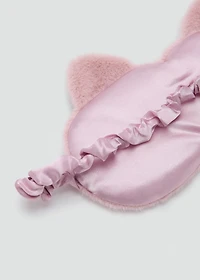 Animal-print fur-effect eye mask