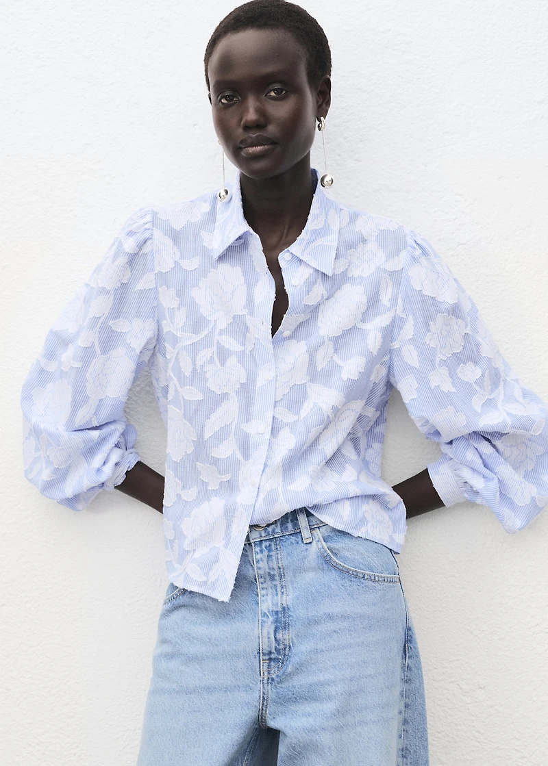 Striped shirt with embroidered details