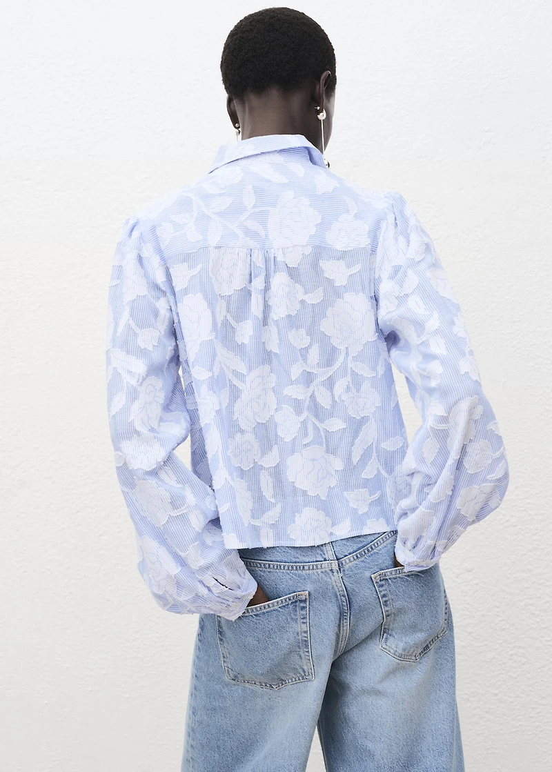 Striped shirt with embroidered details