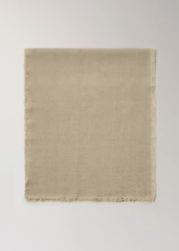 Linen table runner with tassels