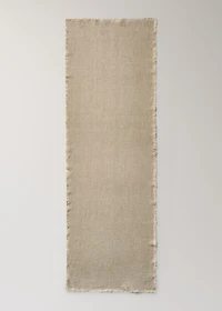 Linen table runner with tassels