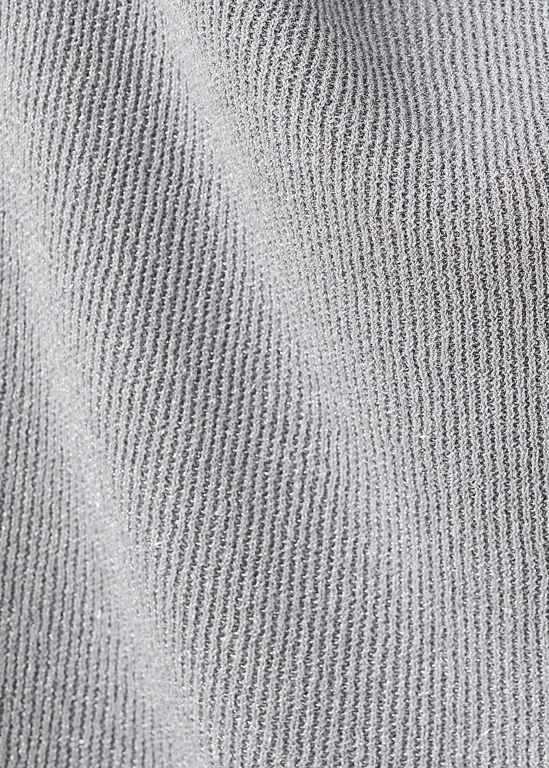 Lurex knitted top with draped neck