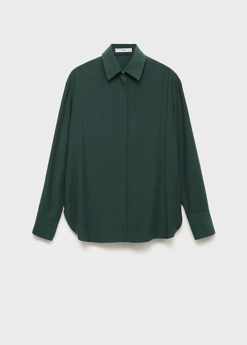 Lyocell shirt with hidden buttons