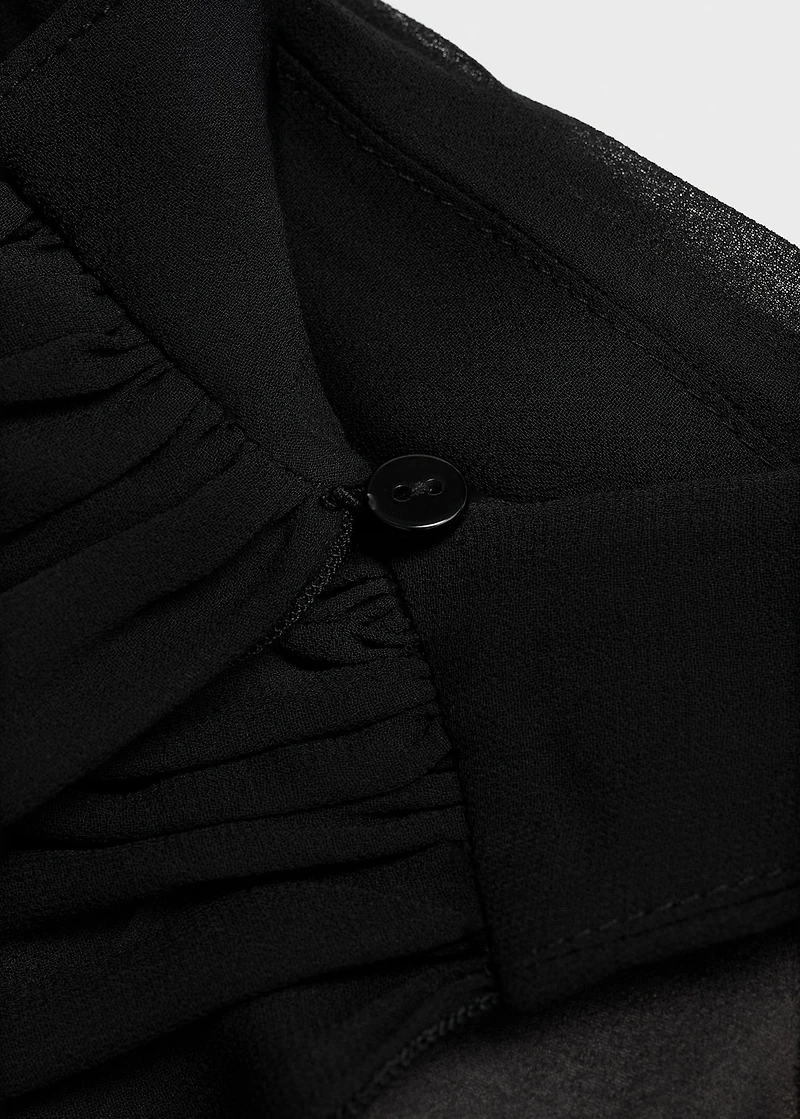 Halter-neck jumpsuit with scarf