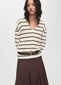 Striped cotton-blend sweatshirt