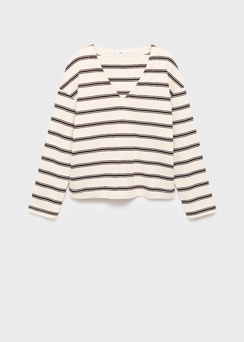 Striped cotton-blend sweatshirt