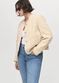 Tweed jacket with jewel buttons