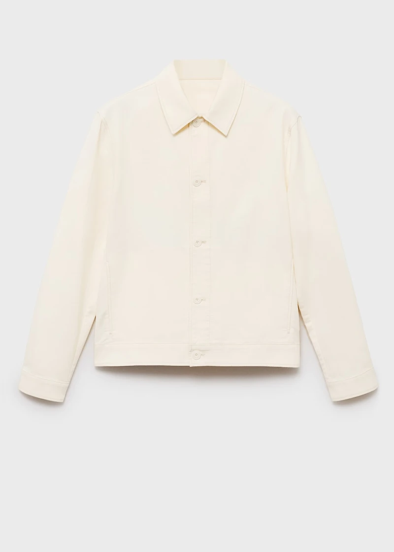Straight cotton jacket with buttons