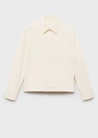 Straight cotton jacket with buttons