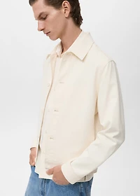 Straight cotton jacket with buttons
