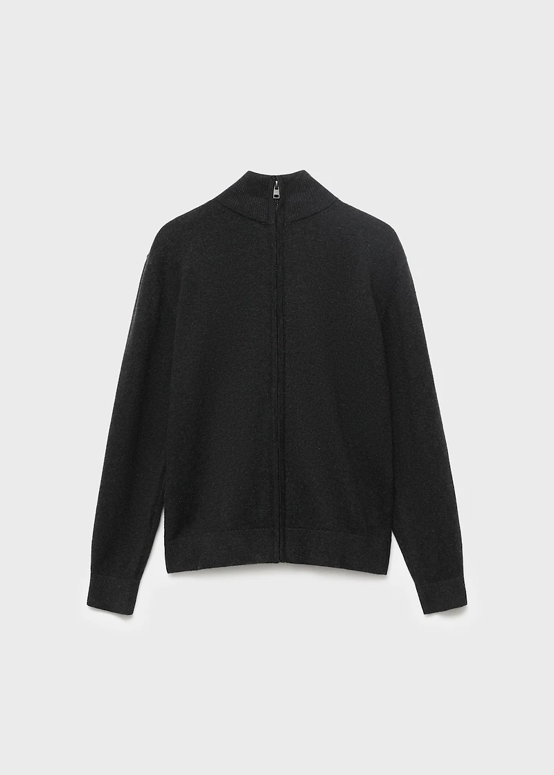 Zipped knit cardigan