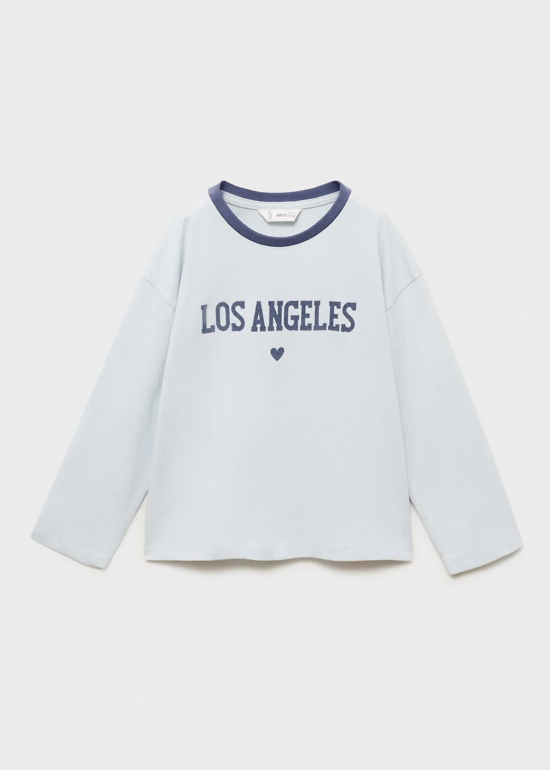 Printed cotton-blend t-shirt