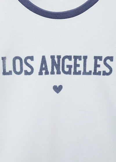 Printed cotton-blend t-shirt