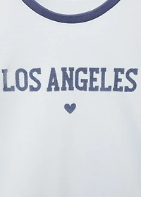 Printed cotton-blend t-shirt