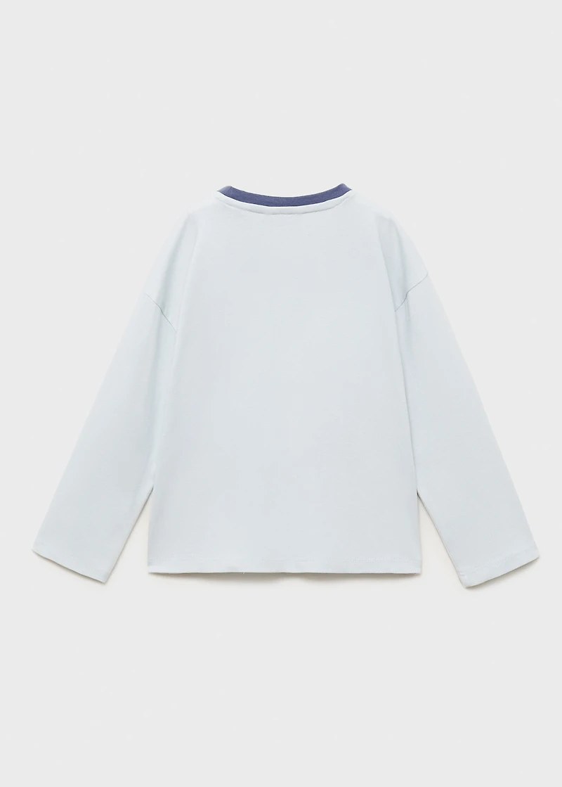 Printed cotton-blend t-shirt