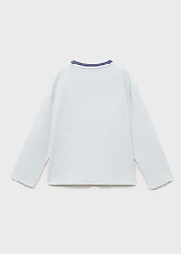 Printed cotton-blend t-shirt