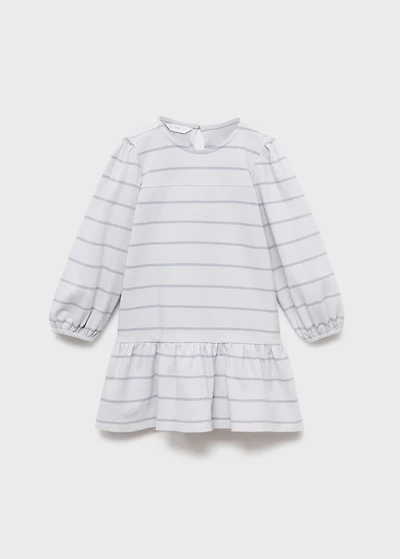 Striped cotton-blend dress