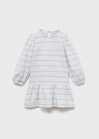 Striped cotton-blend dress