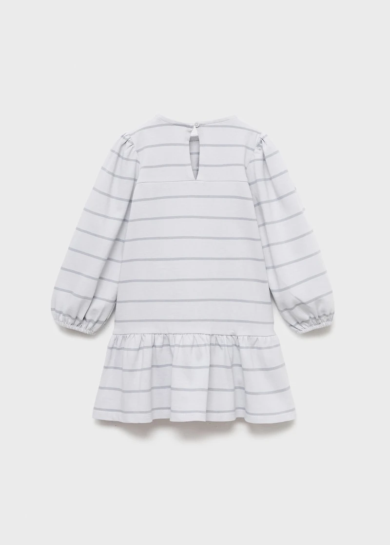 Striped cotton-blend dress