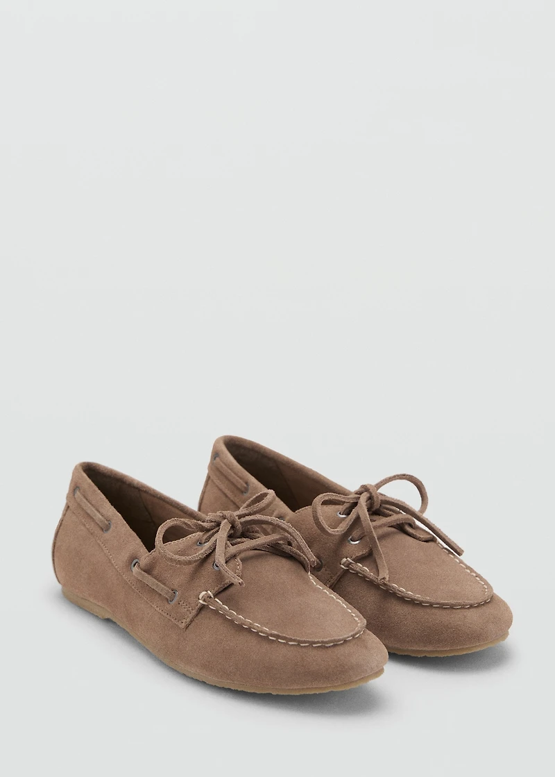 Leather lace-up moccasins