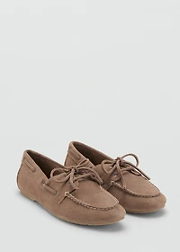 Leather lace-up moccasins