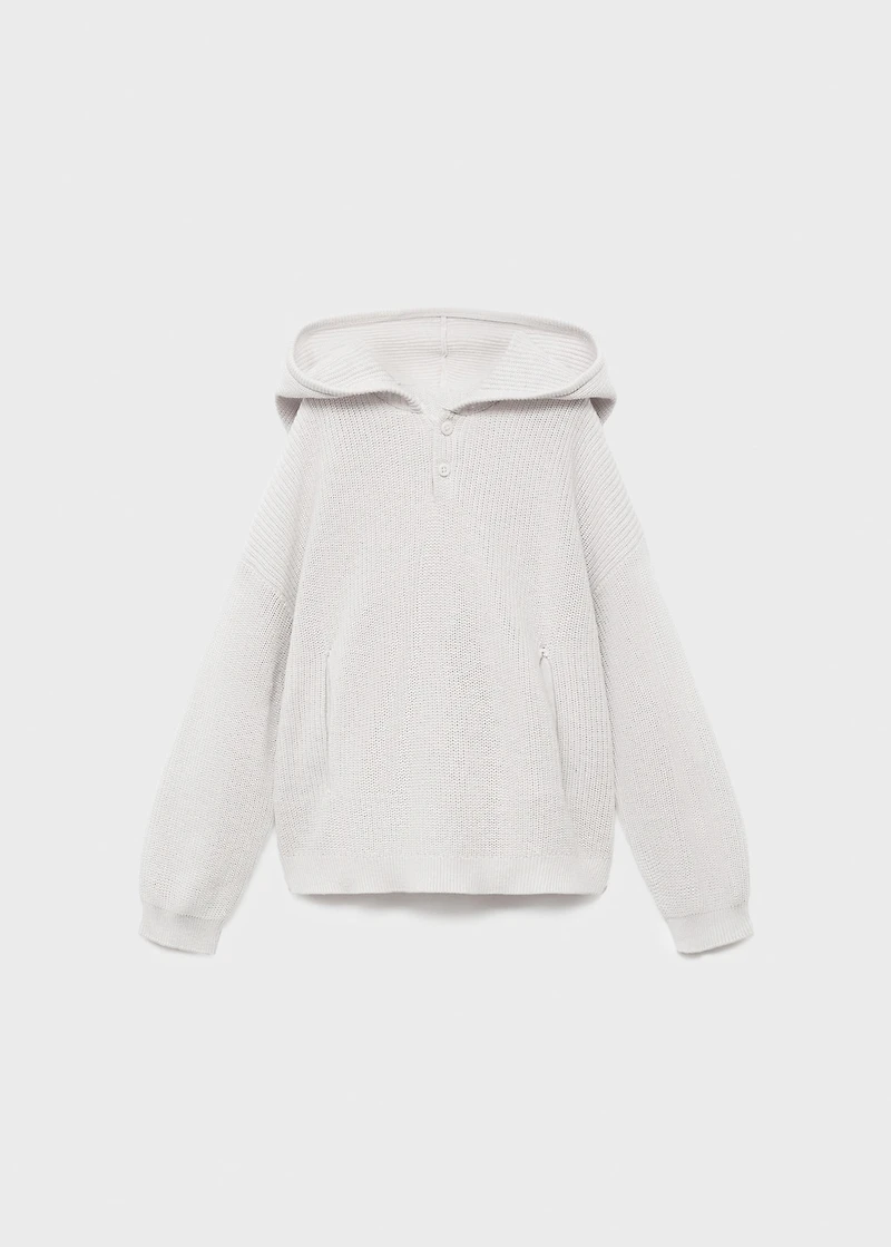 Hooded knit sweater