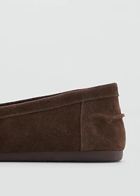 Suede penny loafers