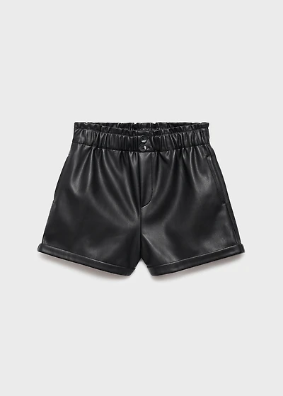 Faux-leather shorts