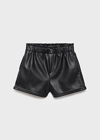 Faux-leather shorts