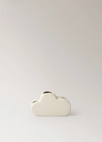Cloud-shaped stoneware toothbrush holder